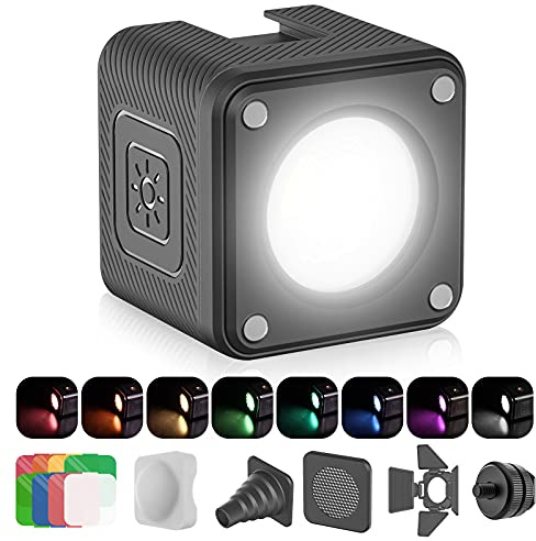 ULANZI LED Video Light Waterproof IP68 Camera Lighting Kit Mini Cube with 8 Color Gel Filters, Dimmable Portable Fill Photography Light 5500K CRI95+ for DSLR Camera Sony Canon Nikon Action Camera