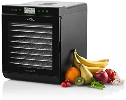 ETA Dörrautomat Vital Air 2 mit Temperatureinstellung 35-70 °C, Air Flow Technologie, LCD-Display und 10 Edelstahl Dörrgitter