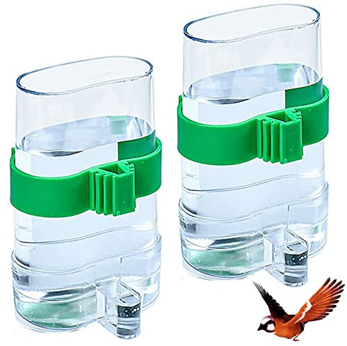 WEIWUXIAN Vögel Automatischer Wasserspender, 2 Stück Papageien tränke, Wasserspender Vogel Automatisch, Futterspender Für Voliere,wellensittiche, Nymphensittiche, 13.4 x 7.5 3.2 cm