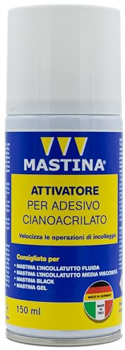 Mastina Attivatore Rapido per Colla Cianoacrilica - Polimerizzazione Veloce e Trasparente, Senza Aloni - Ideale per Riparazioni Precise, 150ml