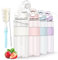 AOHAN Water Bottle with Straw, Sports 1l Brush and Sticker, Leakproof Drinks Bottle, BPA Free Clear Ideal for Running Gym School Office Outdoor Activity