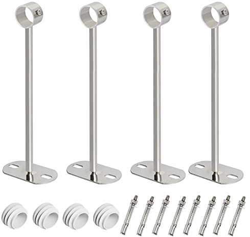 Aopin 4Pcs Ceiling Mount Bracket pipe hole diameter 25 mm (1), length 250mm, clothes rail mounting bracketcurtain rod flange socket, handrail mounting bracket