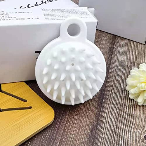 Scalp Massager Shampoo Brush with Soft & Flexible Silicone Bristles for Hair Care and Head Relaxation, Ergonomic Scalp Scrubber Exfoliator for Dandruff Removal and Hair Growth White