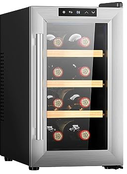 Cecotec Vinoteca 8 Botellas Bolero GrandSommelier 830 CoolWood, Termoeléctrica, Bajo nivel sonoro y alto rendimiento, Temperatura regulable: 8-18ºC, Panel de control táctil, Display, Eco-friendly.