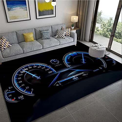 Kinderteppiche Racing Armaturenbrett Druck Teppich Wohnzimmer Schlafzimmer Schwarzer Formula Racing Teppich rutschfeste Fußmatte Waschbar Küchenteppich Fußmatte Matte Läufer (Farbe 1,120x180 cm)