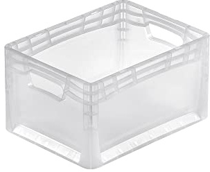 PROREGAL Transparenter Eurobehälter LightLine mit offenem Griff | HxBxT 22x30x40cm | 24 Liter | Eurobox, Transportbox, Transportbehälter, Stapelbehälter