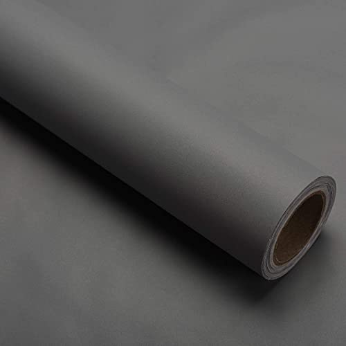 Papier peint à décoller et à coller - Gris - Film vinyle autocollant amovible en plastique - Décoration pour chambre à coucher, salon, cuisine - Revêtement d'étagère - Épaisseur : 60 cm x 300 cm