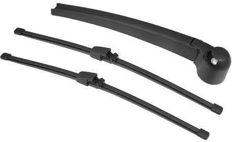 QUARKZMAN Heckscheibenwischer-Set Für VW Tiguan 07-15 3 Stück | Gummi, Kunststoff, Schwarz, 13+12 Zoll, Hinten, Verschleißfest, Leise, Einfache Installation