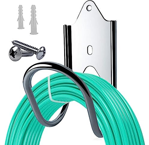Hudhowks 304 Stainless Steel Garden Hose Holder, Wall Mounted Hose Carrier, Rust Proof, Waterproof, Easy to Install, 1pc, 1 Hook, Minimalist, Decorative, 50 lbs Weight Capacity