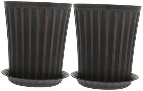BESPORTBLE 2sätze Vintage Blumentopf Für Zimmerpflanzen Pflanztopf Für Innenbereich Mit Drainage Kleine Blumentöpfe Aus Robustem Material Orchideentopf Für Bonsai Deko Pflanztöpfe Ohne