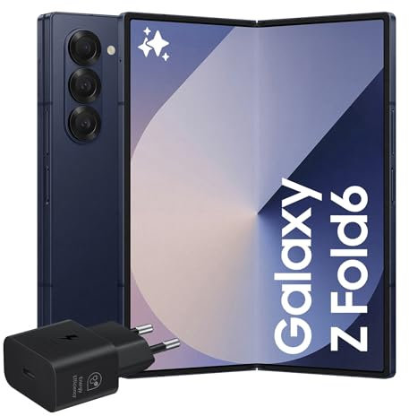 Samsung Galaxy Z Fold6 Smartphone AI pieghevole, Caricatore Incluso, RAM 12GB, 512GB, Dual SIM, Display 6,3/7,6 Dynamic AMOLED 2X, Batteria a lunga durata, Navy 2024 [Versione italiana]