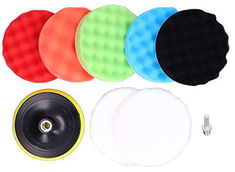 Agatige Auto-Polier- und Polierschwamm-Pads-Set, 9-teilig, Polierpad, Polierschwamm, 150 mm Durchmesser, Reinigungswerkzeug-Set für Auto, Boot