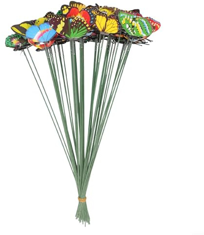 50 Stück PVC Schmetterling Stecker Outdoor Deko für Garten Zimmerpflanzen