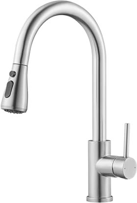 CECIPA Rubinetto Lavello Cucina con Doccetta Estraibile, Miscelatore Cucina con con Rotazione 360, 3 Modalità Acqua, Rubinetto Cucina Acciaio Inox, Risparmio Idrico, Spazzolata