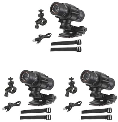 Tityvirnix 3 set Alloy Motorbike Helmet DVR Video Camera Removable 600mAh DC 5V Battery Operated 120 Degree 30fps Waterproof Mini Camcorder