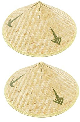Warmhm 2stücke Bamboo Woven Sonnenhut Für Junge Mädchen Uv-Schutz Regenfest Und Handgewebt Perfekter Begleiter Für Outdoor-aktivitäten Angeln Und Teepflücken