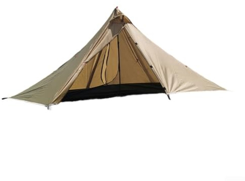 Eawfgtuw Camping Tent, 210T Tear-resistant Plaid Cloth Material, With Ground Nails Wind Rope, For Camping Picnic Garden Outdoor Hiking Mountain Beach(Brown)