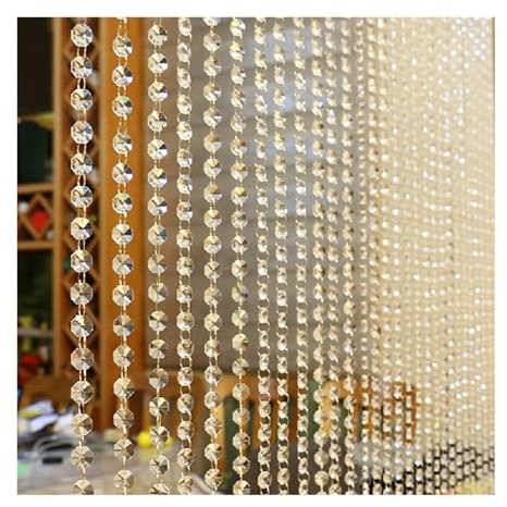 HFGDRH Fringe Window Panel Fly Screen, Crystal Glass Bead Curtain Living Room Bedroom Window Door Hanging Decor Beads Thread Curtains Home Decoration Accessories