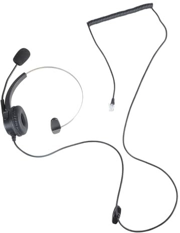 Cuffia telefonica monofonica a 4 pin RJ11 con cavo per call center BK