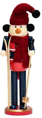 HDOYTXXM Vivace Raschietto Noci 30 cm Con Pupazzo di Neve Design In Legno Di Alta Qualità Noce Cracker Per Mostra Stagionale O Ufficio