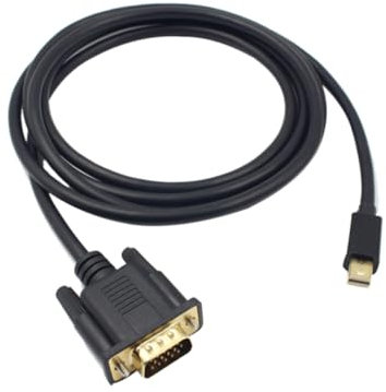 Operitacx 1.8m Câble Adaptateur Mini Displayport vers Vga avec Connecteurs Plaqués Or pour Transmission Vidéo Jusqu