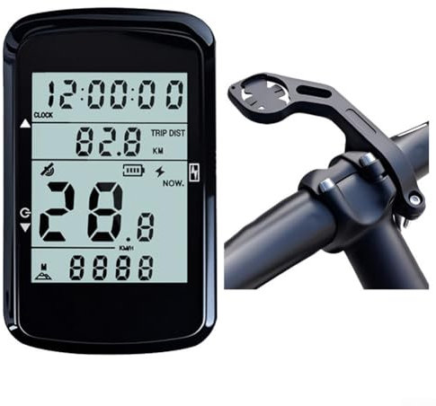 Zeroupshop Computer portatile LCD da 2,4 pollici per bicicletta GPS tachimetro wireless contachilometri con posizionamento satellitare multiplo, calibrazione automatica del tempo (computer+estensione)