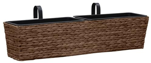 Homgoday Lot de 2 pots de fleurs d'hyacinthe d'eau avec pots amovibles - Marron - Utilisation intérieure uniquement modèle 45581