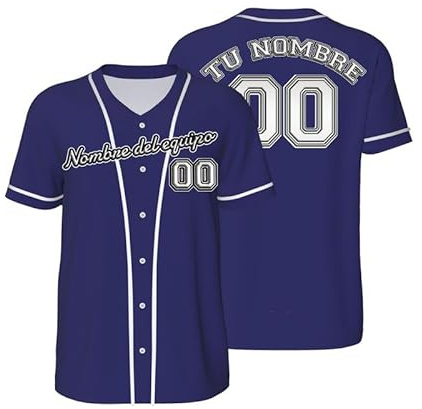 Camisetas Manga Corta Hombre Personalizado Mujeres y Jóvenes Personalizada con Nombre Número Logo de Camiseta Beisbol Camisa de Botones Futbol Americano Deportivas S-4XL