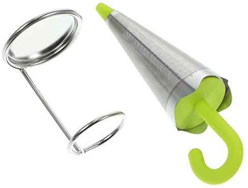PAMINGONO Umbrella-Shaped Tea Infuser Fine Mesh Tea Strainer 304 Stainless Steel Silicone Handle at Home