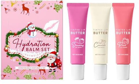 Bálsamo Labial Con Color Para Mujeres Textura De Mantequilla No Pegajosa 3 | Bálsamo De Mantequilla Para Labios De Larga Duración Para Cuidado De Belleza De Verano Viaje Navidad Cumpleaños