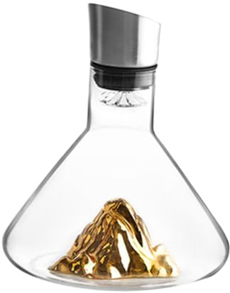 Homoyoyo Decanter Vino Veloce in Cristallo 1500Ml Decantatore per Vino Rosso Design Artistico Dorato Adatto per Uso Domestico Banchetti Ristoranti e Regali Raffinati