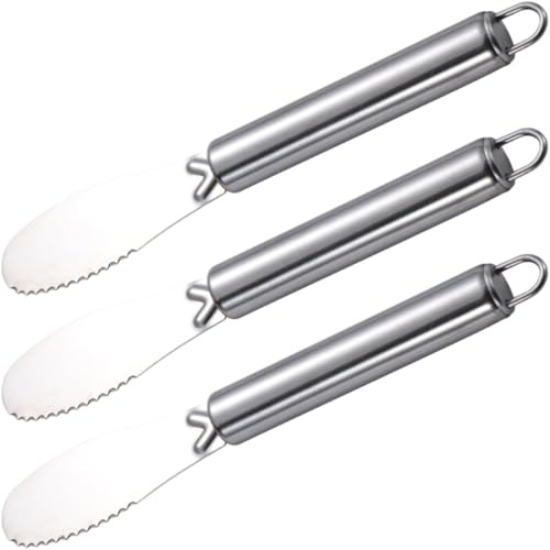 OSALADI 3pièces Épandeur De Beurre Et Fromage Lot De Ustensiles à Tartiner Pour Sandwichs Et Crème Long