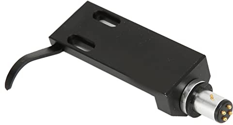 Keenso Cabezal de Cartucho de Alta Gama con Cable Conectado para Tocadiscos, Fácil Instalación para la Mayoría de Fonógrafos, Regalos Ideales para Entusiastas Hechos a Mano Aleación de Aluminio Negro