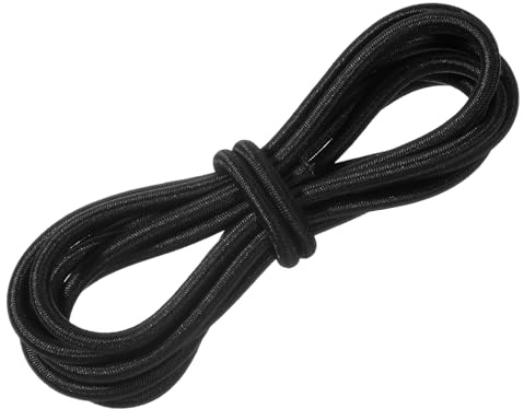 Black Elastic Cord, 4mmx10m Heavy Duty Bungee Shock Cord | Elastic String Cords Paracord Bungee Stretch Rope for DIY Sewing, Camping, Outdoor Activities(Black, 5/32 inches）