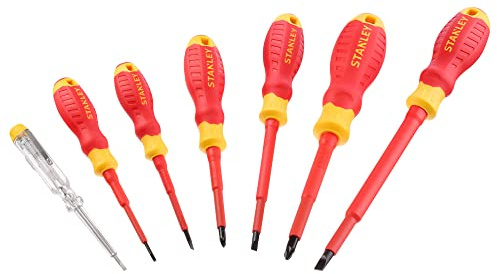 STANLEY Juego de 7 destornilladores Cushion Grip Aislados pour adultes, teint soigné au quotidien, texture confortable