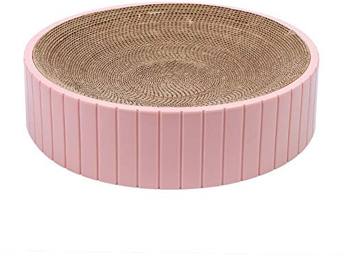 SXZHSM Rascador De Gatos,con Catnip Orgánico Diseño De Doble Cara,Juguete para Gatos,Rascadoras Carton Reciclado Corrugado,Pink