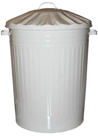 KetoPlastics 90L WHITE METAL DUSTBIN WASTE BIN RECYCLING IDEAL FOR HOME AND KITCHEN CAN BE USED OUTDOORS