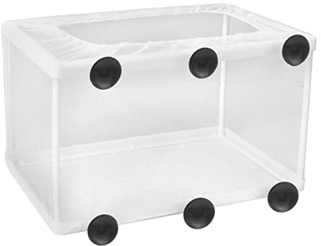 AvoDovA Aquarium Fische Brutkasten, Aquarium Isolation Netz | Aquarium Züchter Trennnetz, Aquarium Ablaichkasten mit 6 Saugnäpfe, Babyfische Zuchtbecken, 26,2*15*15cm