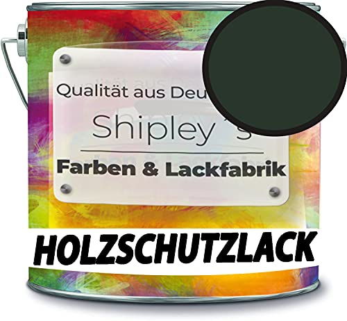 Holzschutzlack Holzlack Holzlasur wetterbeständiger Langzeitschutz Wetterschutzfarbe Holzschutzfarbe RAL 6009 Tannengrün // Shipley's Farben & Lackfabrik
