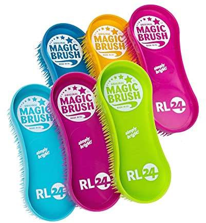 RL24 - Bürstenset (3-teilig) MagicBrush | Hufkratzer für Pferde | entfernt hartnäckigen Schmutz | farbige Pferdebürste für Fellwechsel | reinigt den Hufstrahl | Pferde Zubehör | Edition Classic