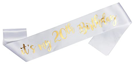OMISS Schärpe in Weiß und Gold - It's my Xth Birthday - Seien Sie der Schönste für Ihren Geburtstag