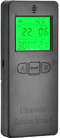 Rivelatore di Radiazioni, Misuratore Uv Portatile Uvi Tester con Display Della Temperatura, Rilevatore di Raggi Ultravioletti per Casa, Ufficio, Interni Ed Esterni, Prodotti per La Cura Della Pelle