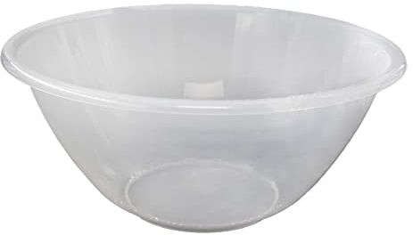 ANGIX 15cm - 6pk Clear Plastic Kitchen Mixing Bowls, Serving Bowl, Lightweight, Easy to Clean, Multipurpose Mixing Bowl for Fruit, Vegetable, Salad - White