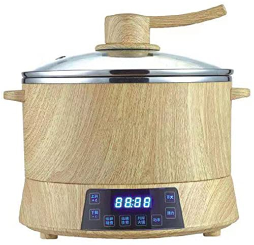 ZOOPX Cuociriso con Funzione di Mantenimento in Caldo del Vapore, Pentola Interna di qualità Premium a Cottura Lenta, Bollitore Elettrico per Il Riso, Creatore di Cereali, Yogurtiera,Wood Grain A-4L