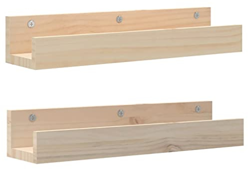 vidaXL Wandregale 2 STK. 50x12x9 cm Massivholz Kiefer
