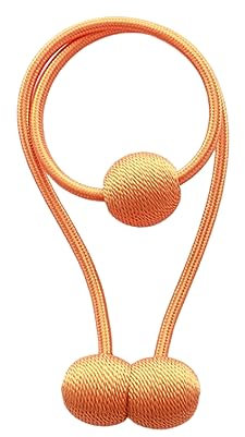 Gardinenbänder 2 Stück Ohne Lochung Ohne Installation Magnet Vorhangschnalle Gardinenband Home Fensterverkleidung, Orange