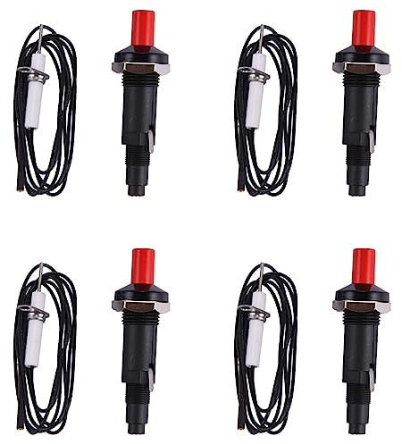 CENMEN 4X Encendido Piezo-Eléctrico con Cable 1000mm Encendedores Pulsadores para Estufas de Gas