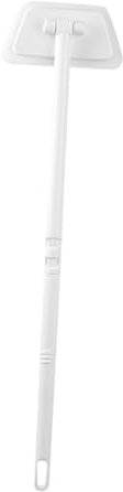 Zerodeko Detachable Long Handle Bathtub Brush with Sponge Head Plastic Household Cleaning Brush for Bathroom Floor Tiles White for Home and Hotel Use