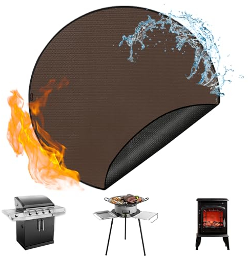 Anze Untergrillmatte für Outdoor-Grill, 121,9 x 121,9 cm, rutschfeste Grillmatte, leicht zu reinigen, wiederverwendbar, doppelseitig, feuerfest, öldicht, wasserdicht, Schutz für den Innenbereich,