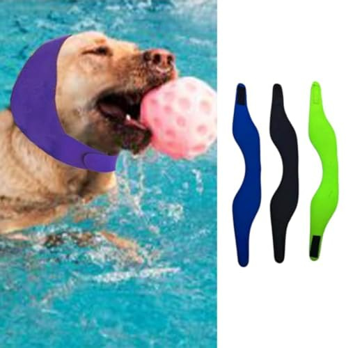 MANON ROSA Hundeschwimmkappe, wasserdicht, 3 Stück, rutschfest, Ohrstöpsel und Regenschutz für kleine, mittlere und große Hunde, Welpen und Katzen (groß, schwarz, blau, grün)